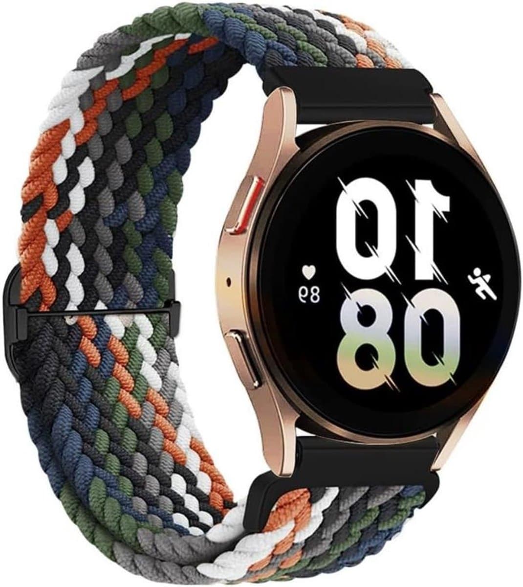 Horlogeband - Reserveband - Smartwatch Dragen - Gevlochten Materiaal - 22 mm - Zwart