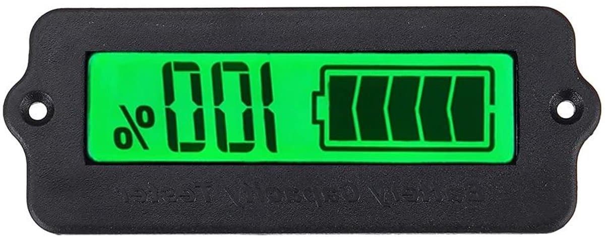 Batterijmonitor - Capaciteitstester Spanningsmeter - Batterij Status Controleren - DC 8-63V Werkspanning - 60 x 23 x 15 mm - Groen