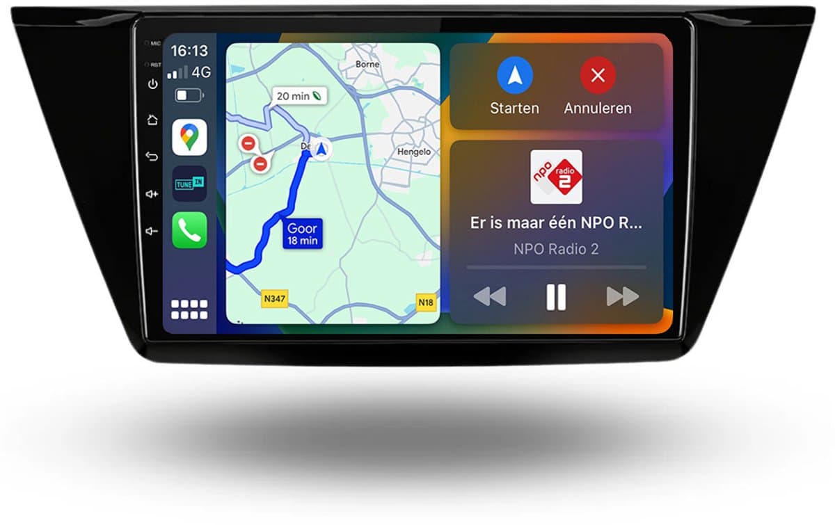 BG4U - Android Navigatie Radio geschikt voor VW Volkswagen Touran 2 2015-2019 met Draadloze Apple Carplay en Android Auto Draadloos