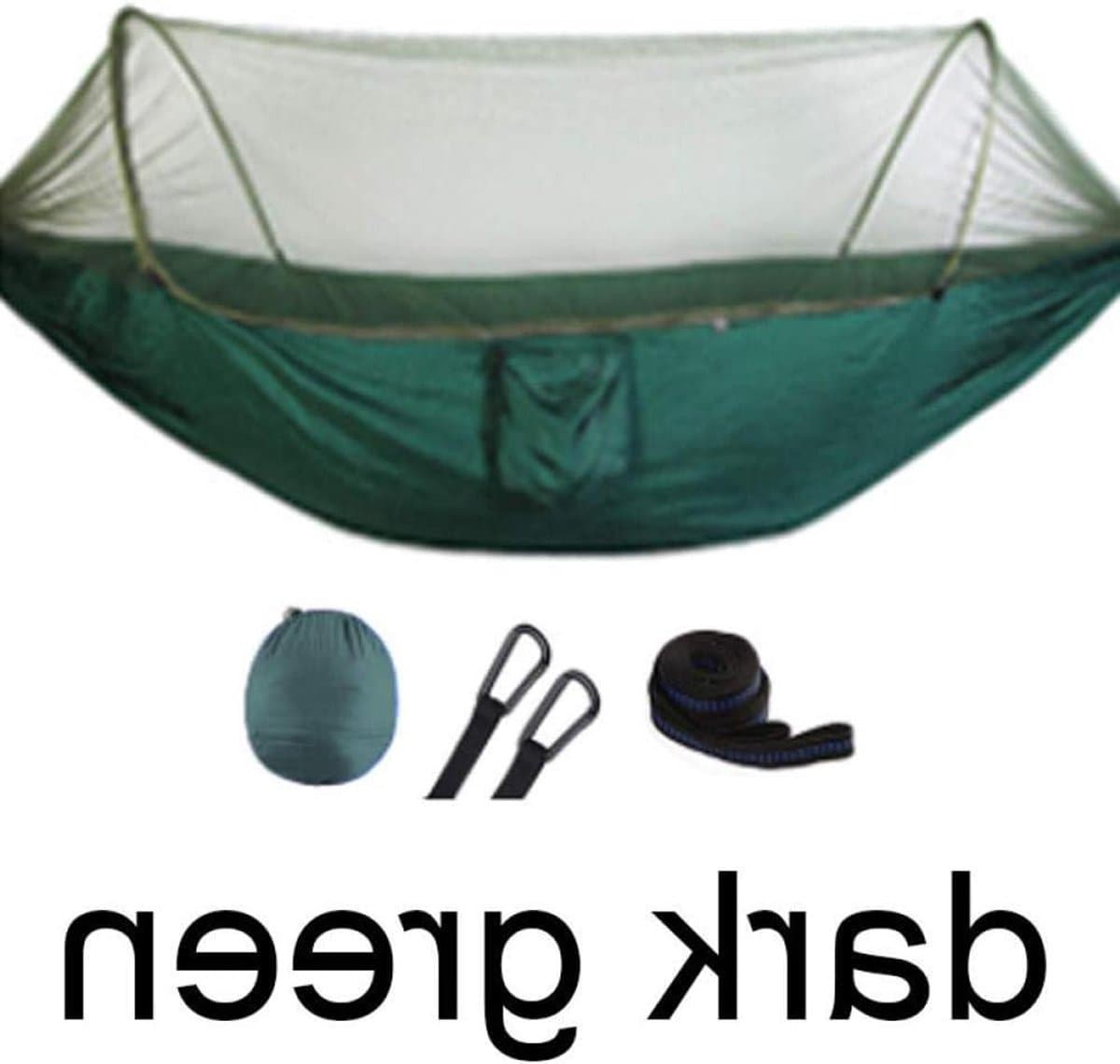 Dubbele Kampeerhangmat - Hangmat met tent - Buiten ontspannen - Met klamboe - 250x120 cm - Groen