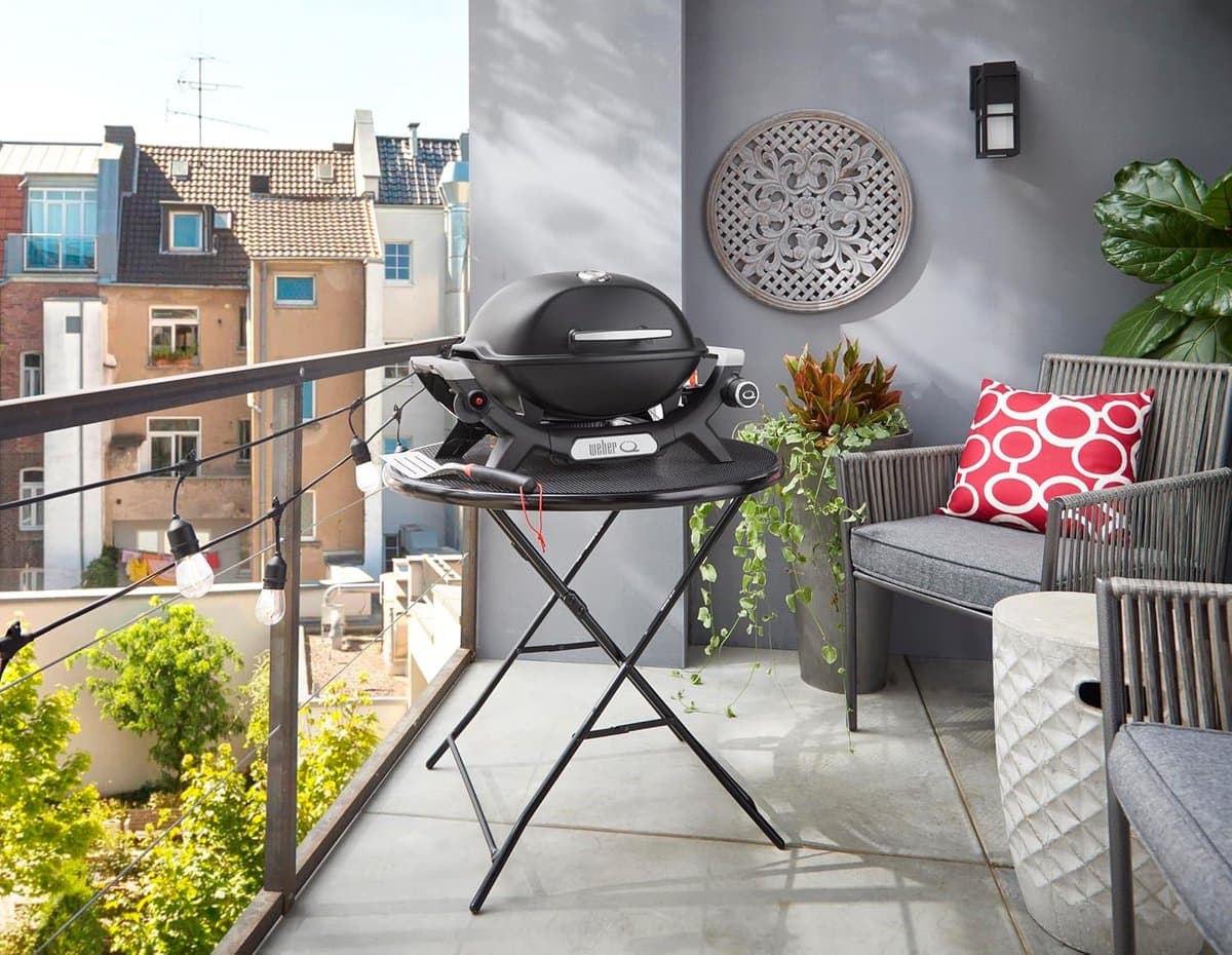 Premium Compacte Draagbare Gas BBQ Grill met Thermometer & Gietaluminium Behuizing – 42 x 31 cm Grilloppervlak – Outdoor Camping en Balkon Barbecue 66 x 44 x 38 cm