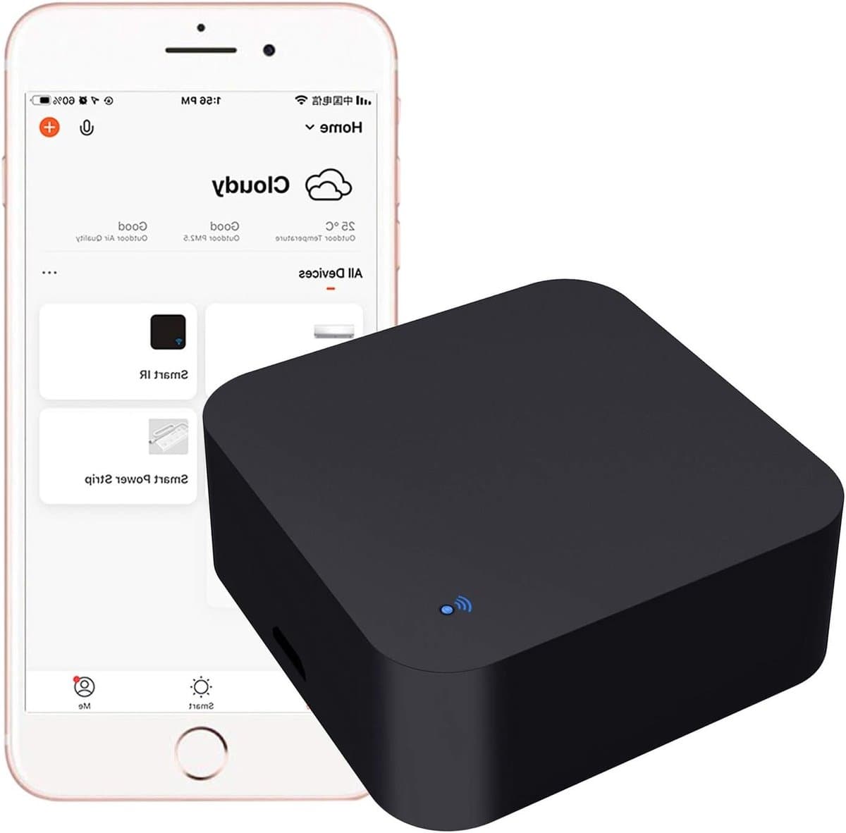 Slimme WiFi Afstandsbediening voor Smart Home - Universele IR Blaster voor TV, AC, DVD en Meer, Compatibel met Alexa en Google Assistant, Geen Hub Vereist