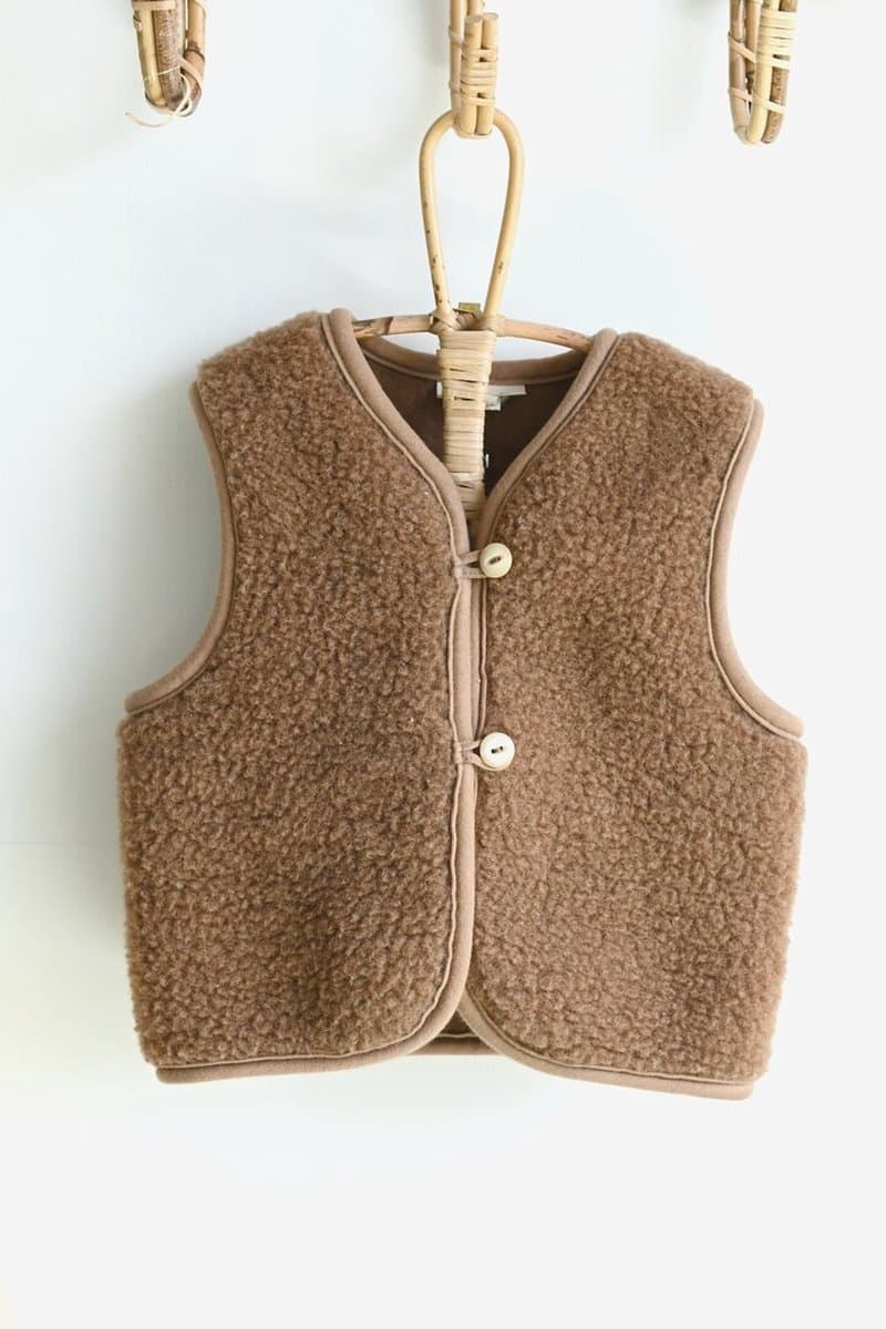 WOLLIES Amsterdam - Wollen Kinder Vest / Gilet - Merino Wol - Maat 98-110 - Bruin