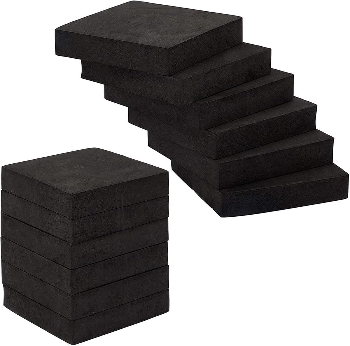 12 stuks rubberen trillingsdempende pads 10x10x2 cm - antivibratie onderlegger voor wasmachine, droger en koelkast