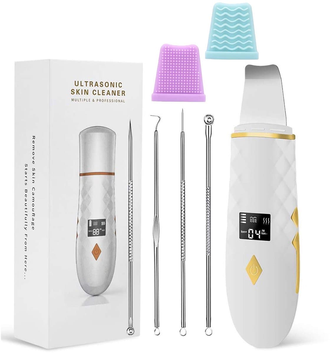 Namajunas - Gezichtsreiniger - Ultrasoon Huidverjongingsapparaat - mee eter verwijderaar elektrisch - Reiniging, Hydratatie & Versteviging - Anti-Acne - Facelift apparaat - Gezichtsborstel - Siliconen kwasten en mee-eters naalden