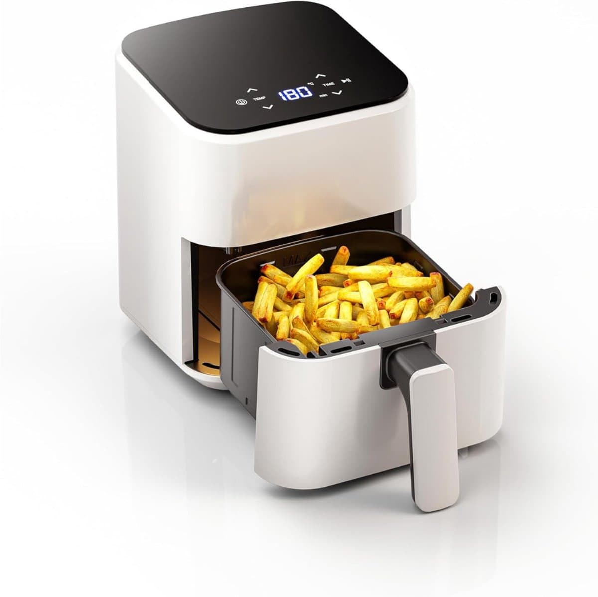 DYNA® Mini Airfryer - Airfryer - Heteluchtfriteuse - Compact - Wit - ‎26cm x 21cm x 28cm
