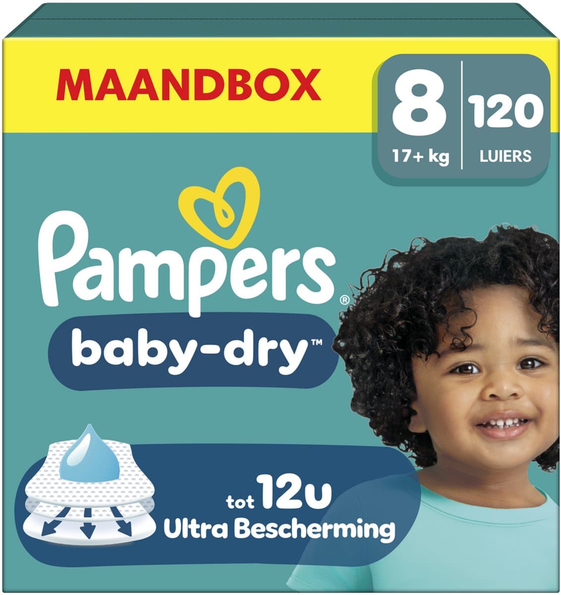 Pampers Baby-Dry Luiers Maat 8– Maandbox 120 Luiers