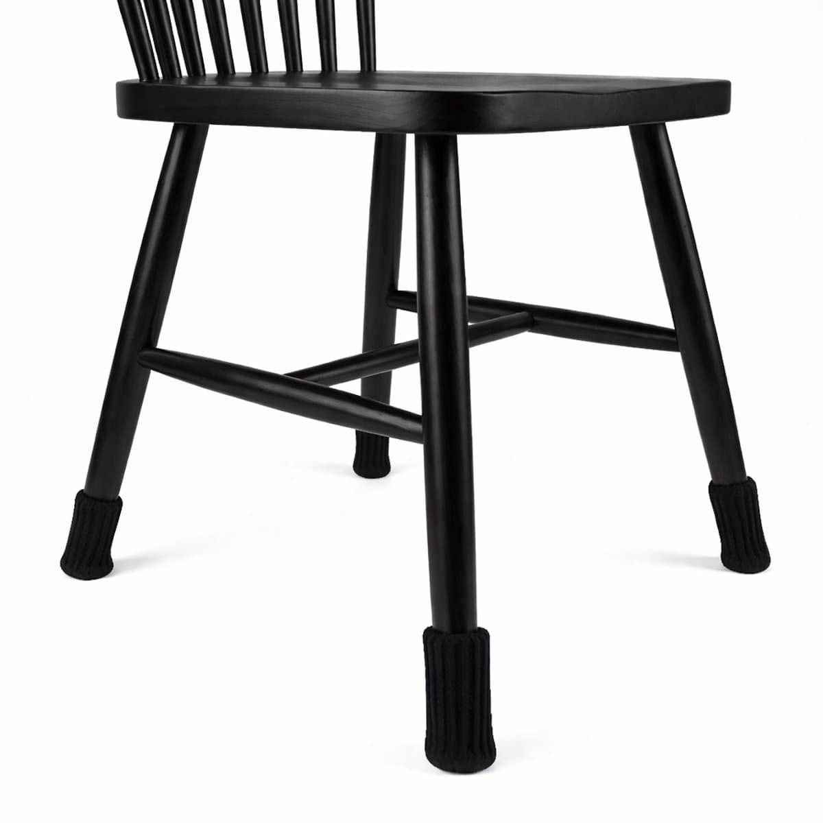 BOECK - Stoelpoot Sokken Zwart - 4 stuks – Stoelpoot Beschermers met Vilt – Vloerbeschermers Stoelen – Anti Kras & Geluiddempend – Stoeldoppen / Stoelpootdoppen voor Houten, PVC en Laminaatvloeren
