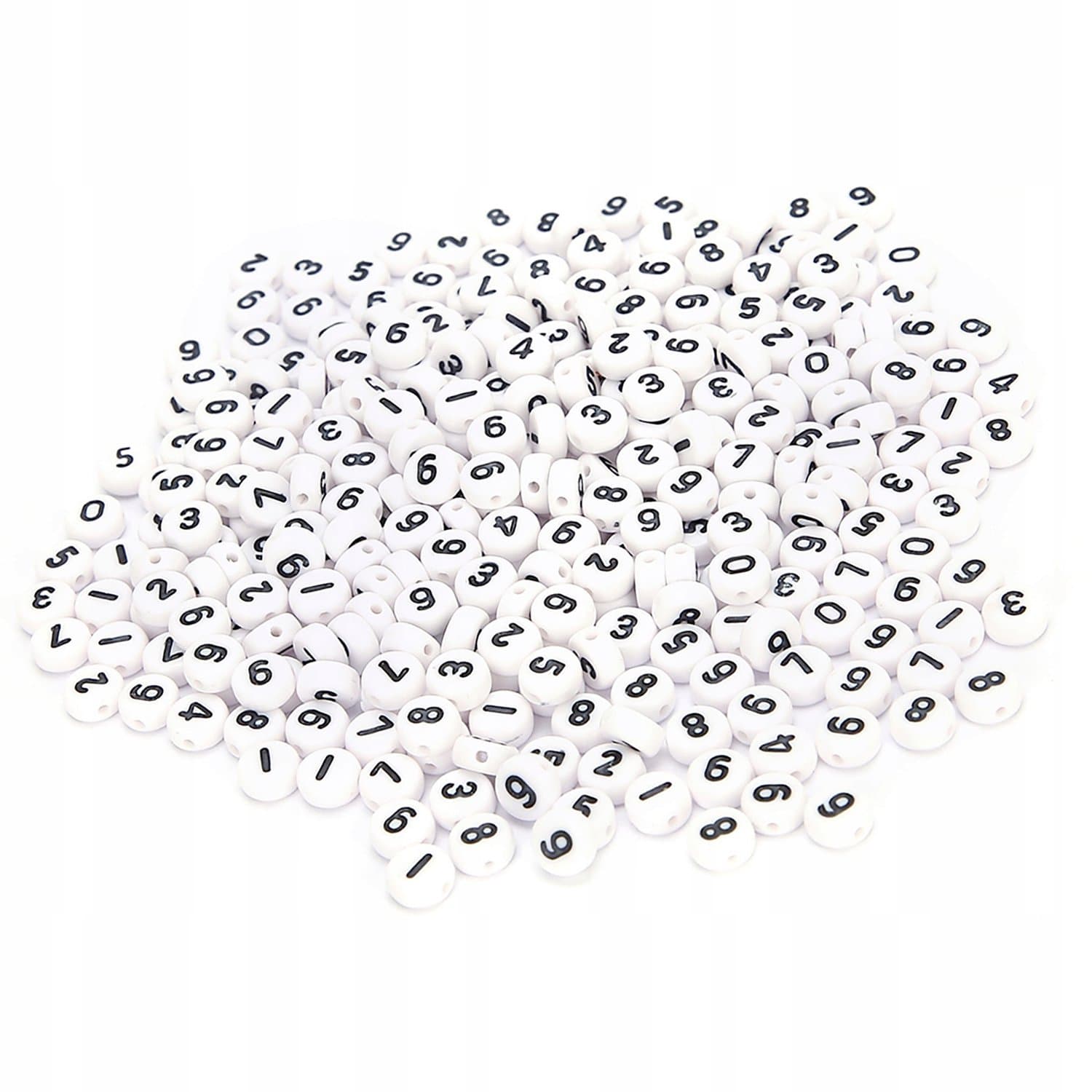 Acryl Cijfer Koraaltjes 7x4mm Mix - 500 Stuks