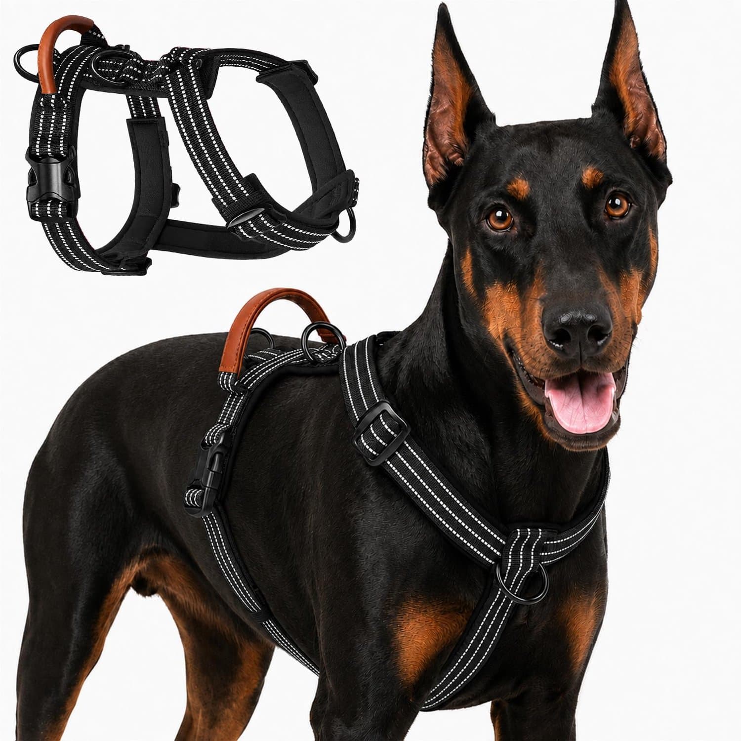 Hondenharnas No-Pull - verstelbaar - voor middelgrote en grote honden - comfortabel en veilig - m-winkel