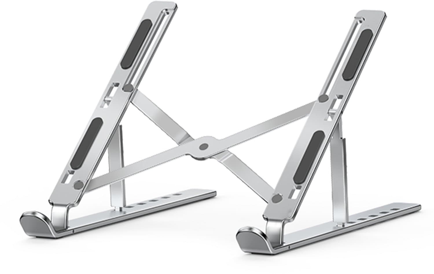 SEVEN Laptopstandaard – Verstelbaar & Opvouwbaar – Ergonomisch – Aluminium – Voor Laptop & Tablet tot 17 inch – Zwart