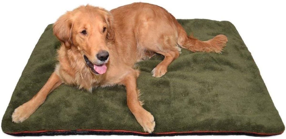 Honden deken - Hondenmat - Comfortabel liggen - Zeer isolerend - 90 x 130 cm - Olijfgroen