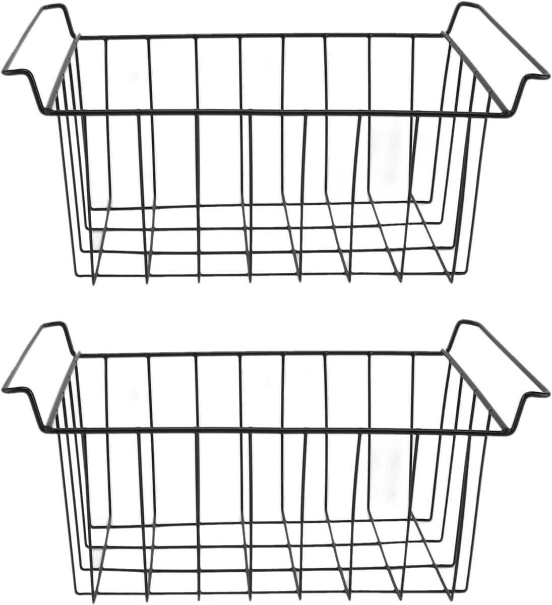 Diepvries Draadmand - Opbergmand Koelkast - Keuken Organiseren - Duurzaam Metaaldraad - L 485 cm - Zwart