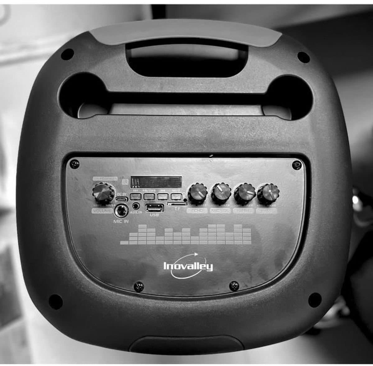 Verlichte Karaokeluidspreker - INOVALLEY - KA123-XXL - Bluetooth V5.0 - 75 cm - 900 W - Zwart