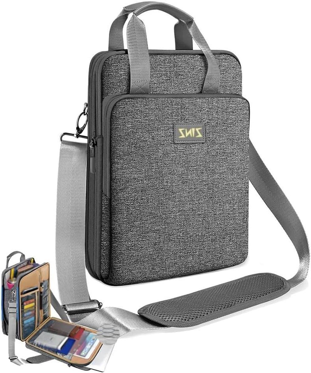 Schoudertas Laptop - Laptoptas Messenger - Reizen en Werk - Uitbreidbaar Compartiment - 13 inch - Grijs