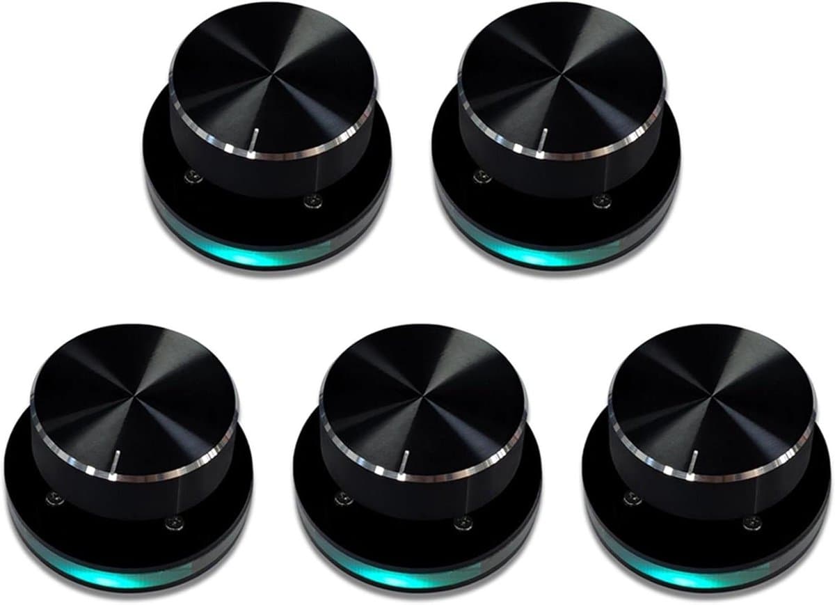 USB Volumeregelaar - Audio Controller - Muziek Bedienen - Verstelbare Functies - 5 Stuks - Zwart