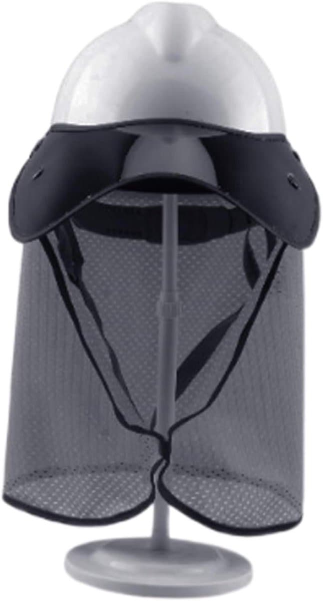 Helm Zonnekap - Zonnevizier Bescherming - Buitenwerk Bescherming - Ademend Mesh Materiaal - 25 x 25 x 4 cm - Grijs