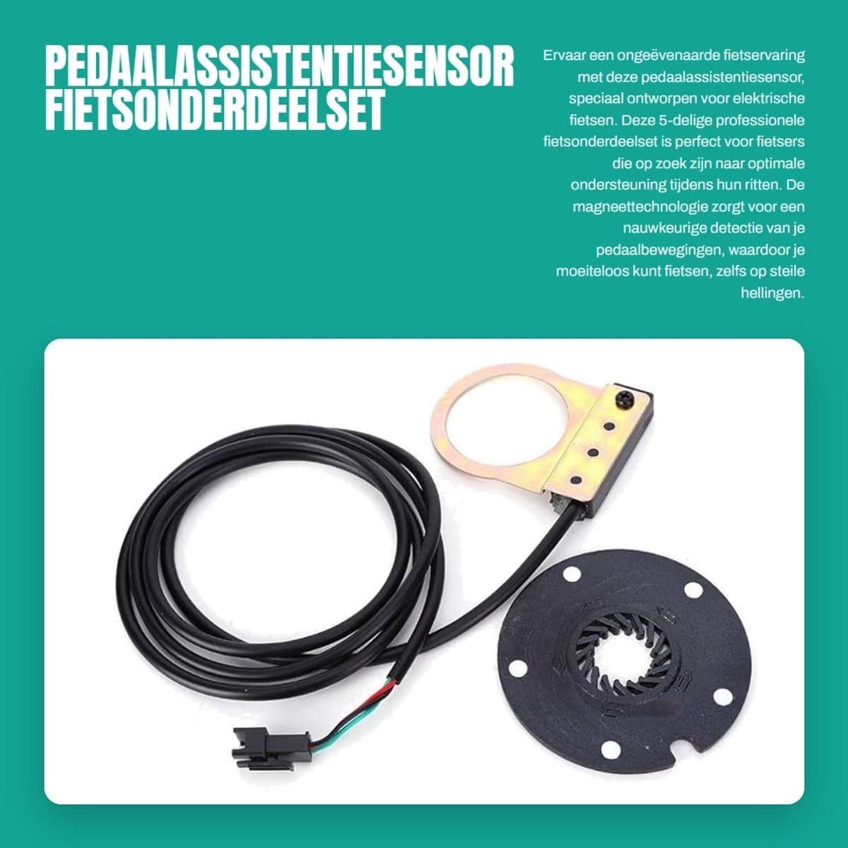 Dailygoods - Pedaalassistentiesensor - Fietsonderdeelset - Professionele kwaliteit - 5-delig - Ondersteuning voor elektrische fietsen - Magneettechnol...