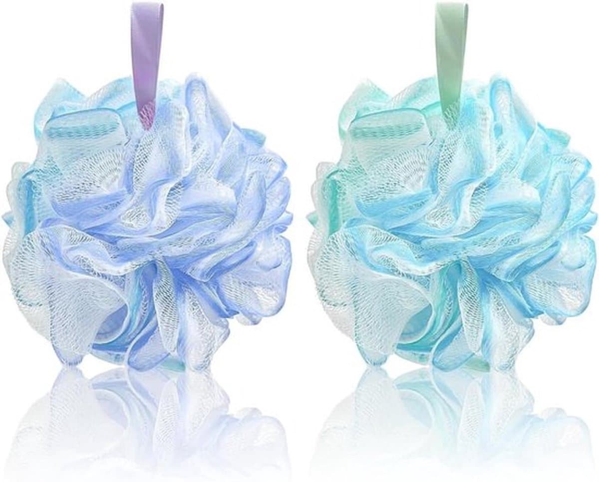 2-pack Grote Doucheluffa's voor Zachte Badsponzen - Mesh Bodyscrubber voor Milde Exfoliatie - Voor Vrouwen en Mannen - Combinatie 1