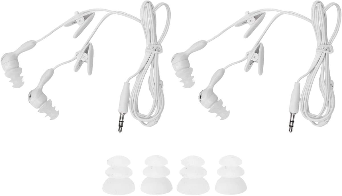 Draadloze Oordopjes met IPX8 Waterdichtheid, Ideaal voor Onderwatergebruik, Smartphone en Tablet Compatibel, 3.5mm Plug, 2 Stuks