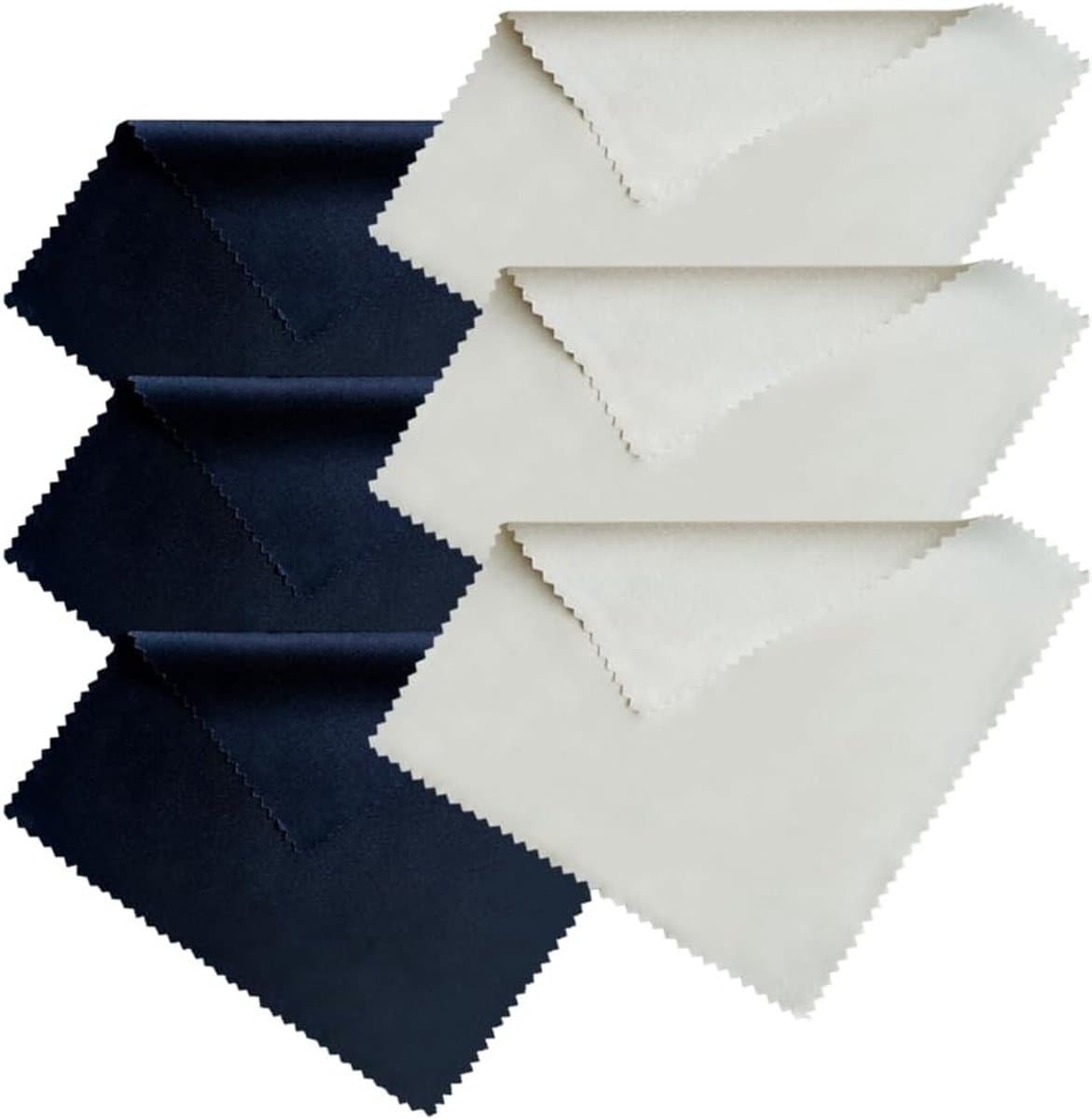Premium Microfiber Schoonmaakdoeken Set van 6 - Ultra-Zachte Multifunctionele Doeken voor Lensen, Schermen en Brillen, 15 x 18 cm, Navy/Grey, Ideaal voor Camera en Tablet
