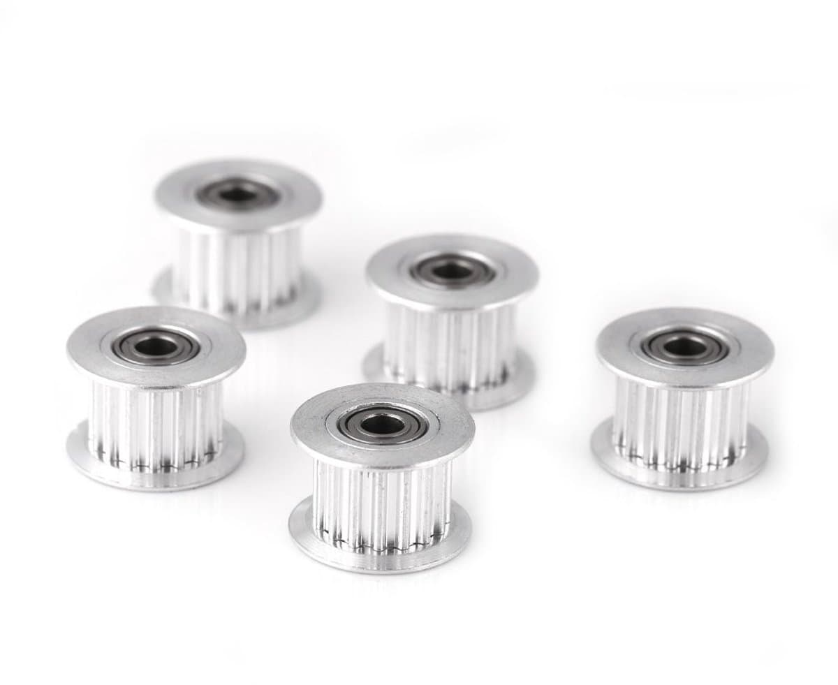 Dailygoods- Tandwiel 2GT Aluminium - 5 Stuks - Precisie Bewerkt - Tanden 16/20 - Voor 3D Printers - Hoge Kwaliteit - Betere Printkwaliteit - Tandwielpulley