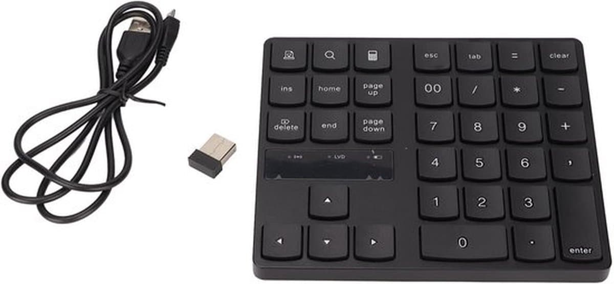 Draadloos Numeriek Toetsenblok - Ergonomisch - Draagbaar - Stil - 35 Toetsen - Geschikt voor Pc Laptop Desktopcomputer