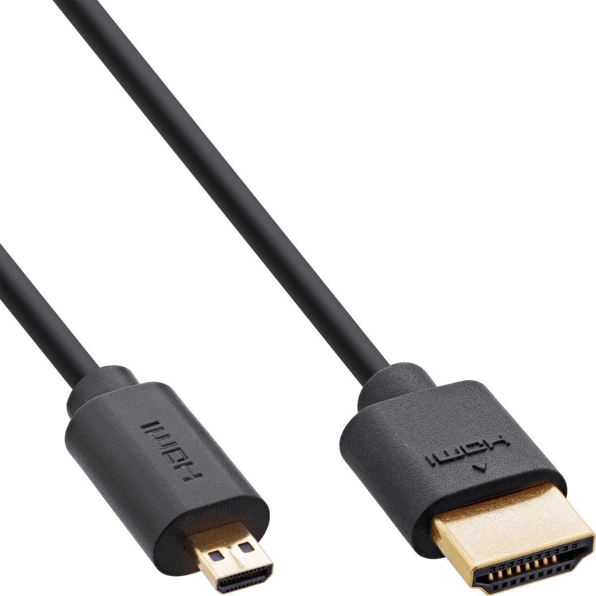 InLine® Slim Ultra High Speed HDMI kabel, 8K4K, A male / D male (Micro), 0,5m