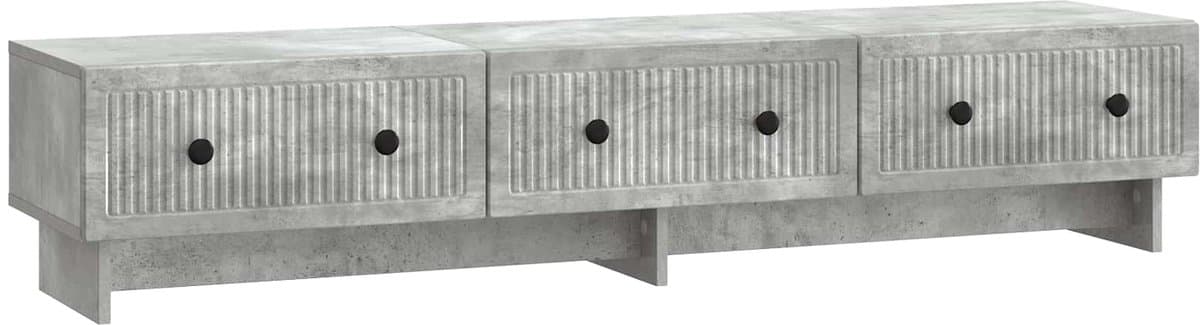 vidaXL - TV - Kast - met - lade - Betongrijs - 147 - x - 34,5 - x - 30 - cm - Bewerkt - hout