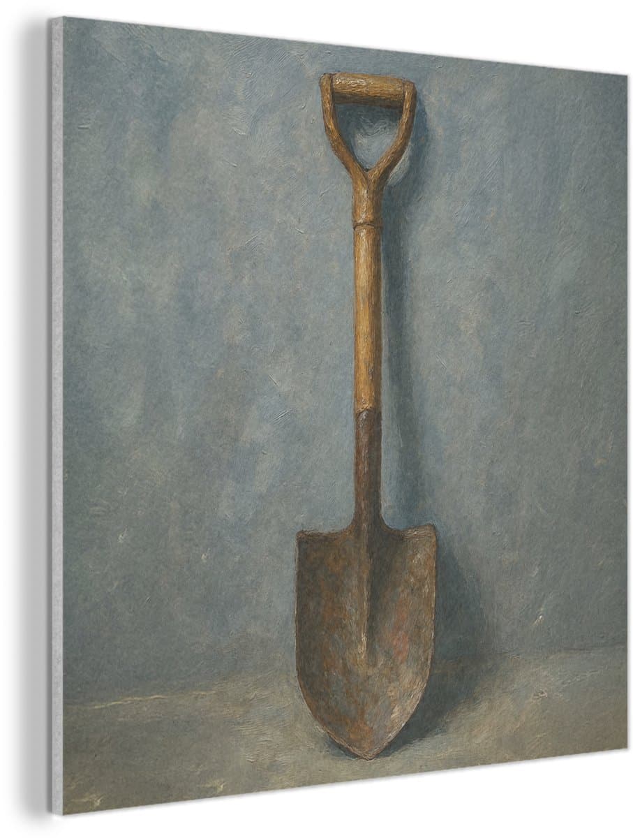Akoestisch wandpaneel 50x50 cm - Vilt schilderij Schep - Gereedschap - Schilderij - Akoestische panelen - Geluidsdempende wanddecoratie - Geluidsisolatie woonkamer - Muurdecoratie geluidspanelen