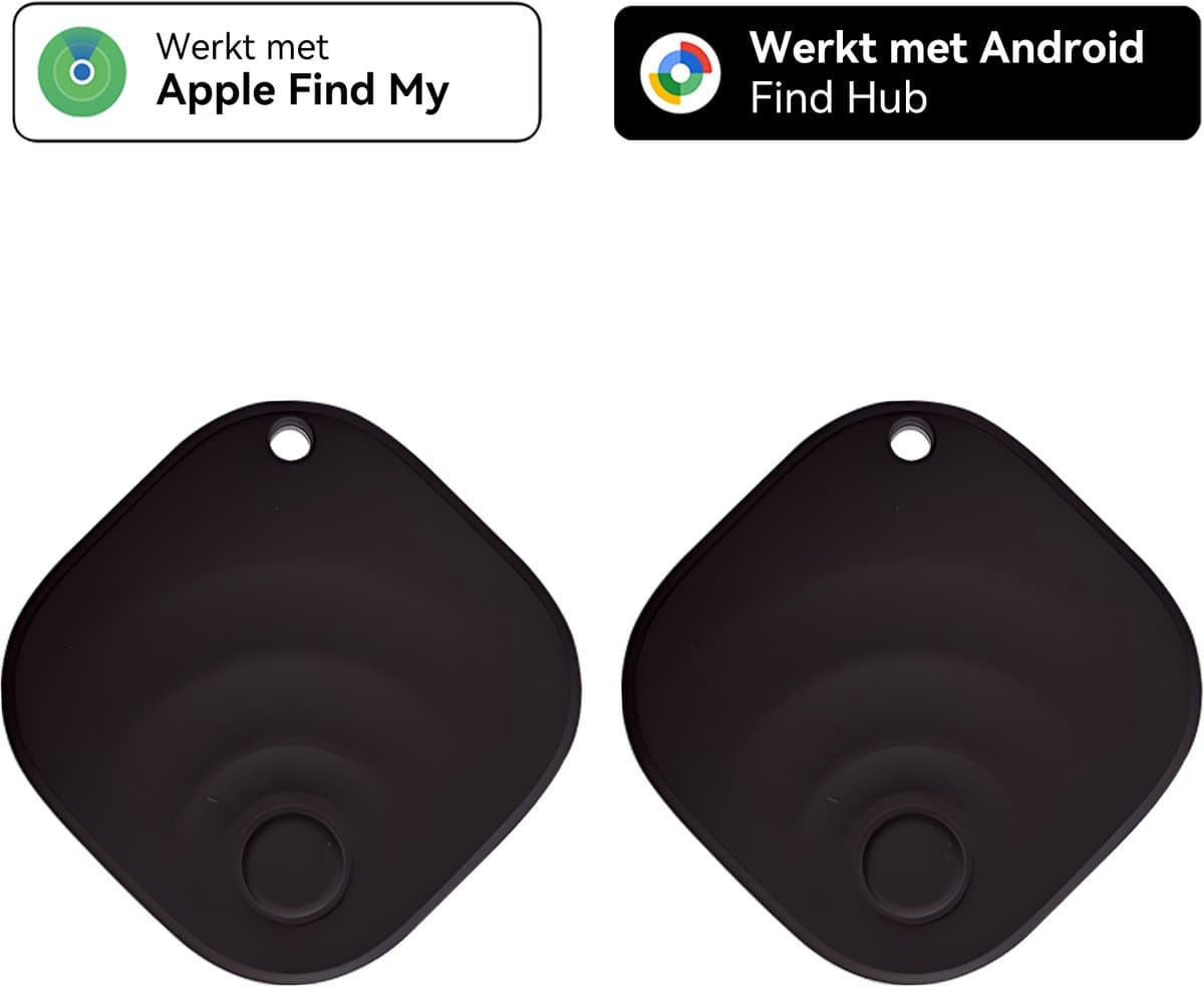 Rayofi Air Tag-Bluetooth Tracker & KeyFinder - Werkt met Apple Find My & Android Find My Device - Tracker Apple iPhone & Android - Zwart-2 pack