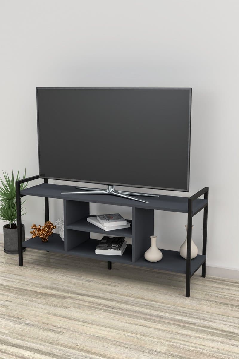 Soph&Tess City Tv Meubel - Industrieel Metaal met Hout - Antraciet