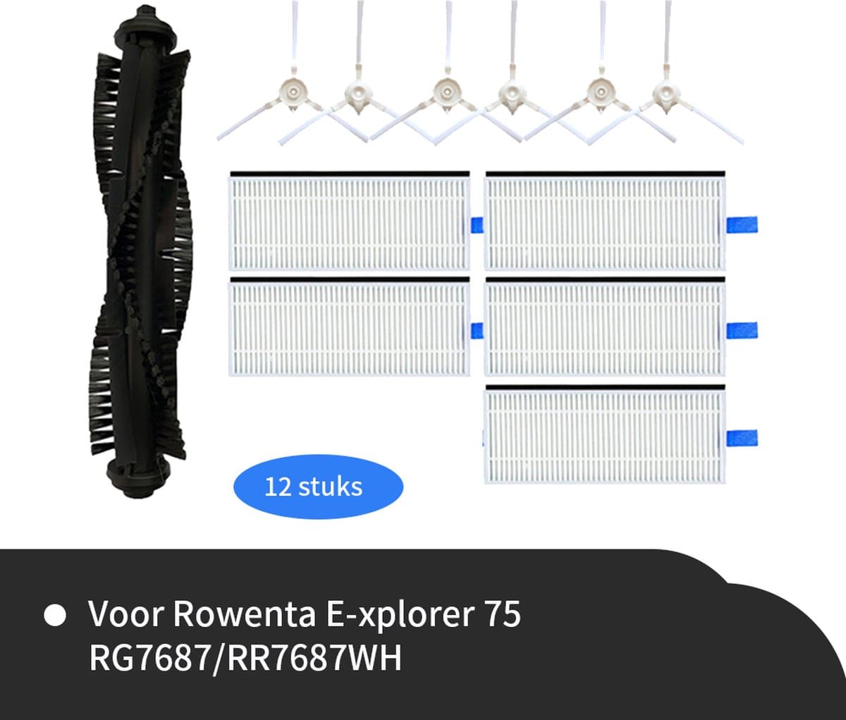 Replacements® Onderdelen geschikt voor Rowenta X-Plorer 75-serie - NIET voor de 75S - 12-delig