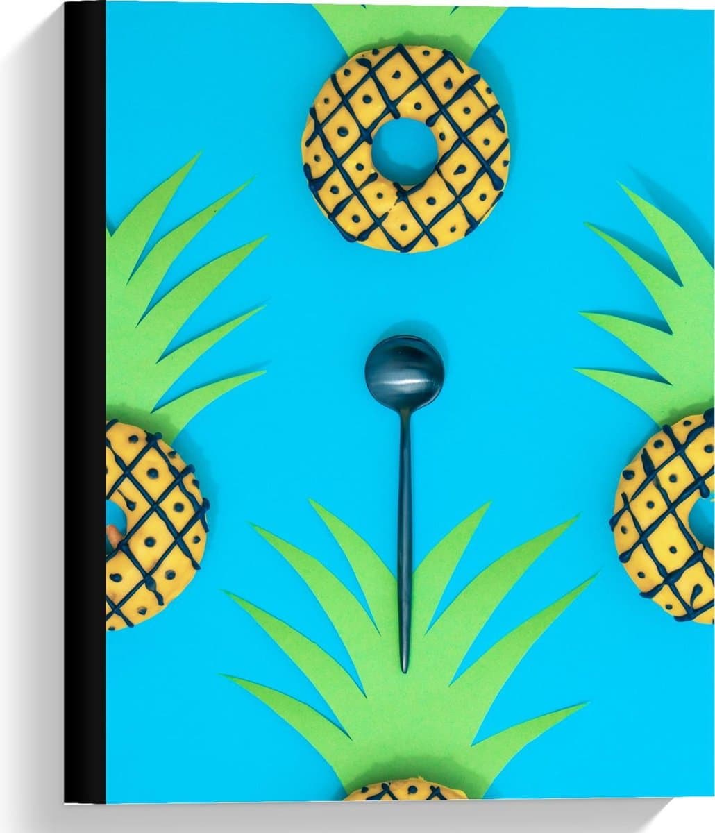 Canvas  - Ananas Donuts - 30x40cm Foto op Canvas Schilderij (Wanddecoratie op Canvas)