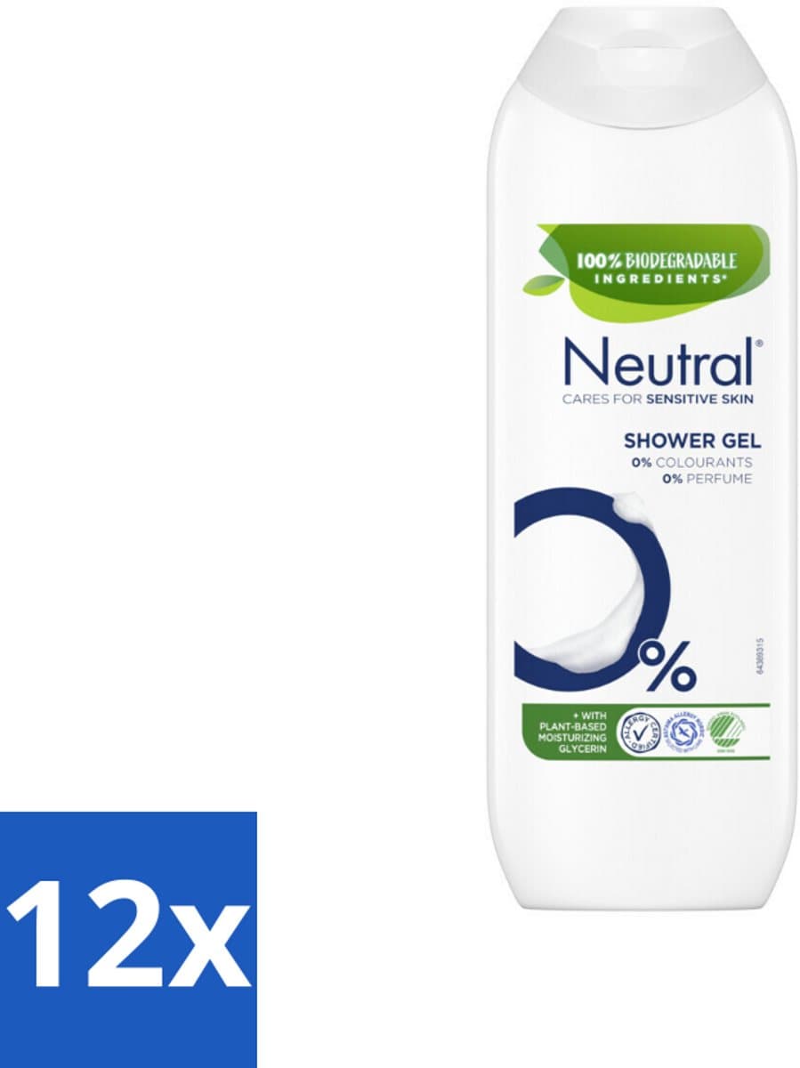 Neutral - Douchegel - Gevoelige huid - Parfumvrij - 250 ml - Voordeelverpakking - 12 stuks
