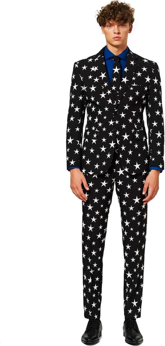 OppoSuits Starstruck - Heren Pak - Carnavalskleding - Kostuum - Zwart - Feest - Maat 56
