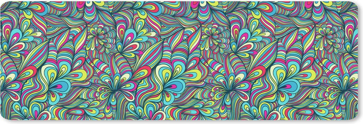 Muismat XXL 90x30 cm - Bureau onderlegger - Bureau mat Fantasy - Design - Kleuren - Retro - Bureaumat - Gaming mousepad xl - Bureaulegger groot - Computer deskmat