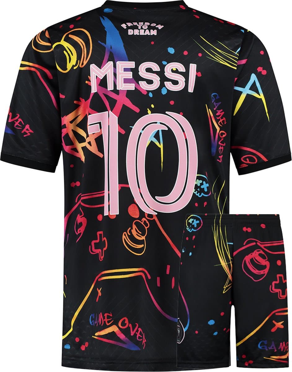 Messi Miami Voetbaltenue - Gaming - Voetbal Tenue Kinderen - Shirt en Broekje - Jongens en Meisjes - Volwassenen - Heren en Dames - Maat 116