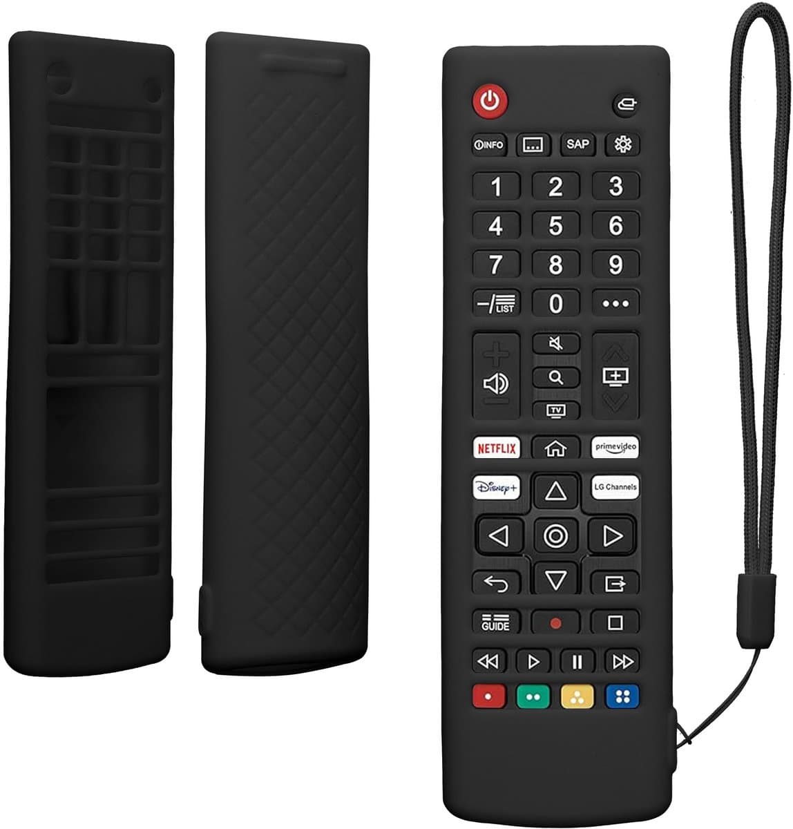 kwmobile hoes geschikt voor LG Smart TV AKB - Siliconen anti-slip hoes voor afstandsbediening in zwart