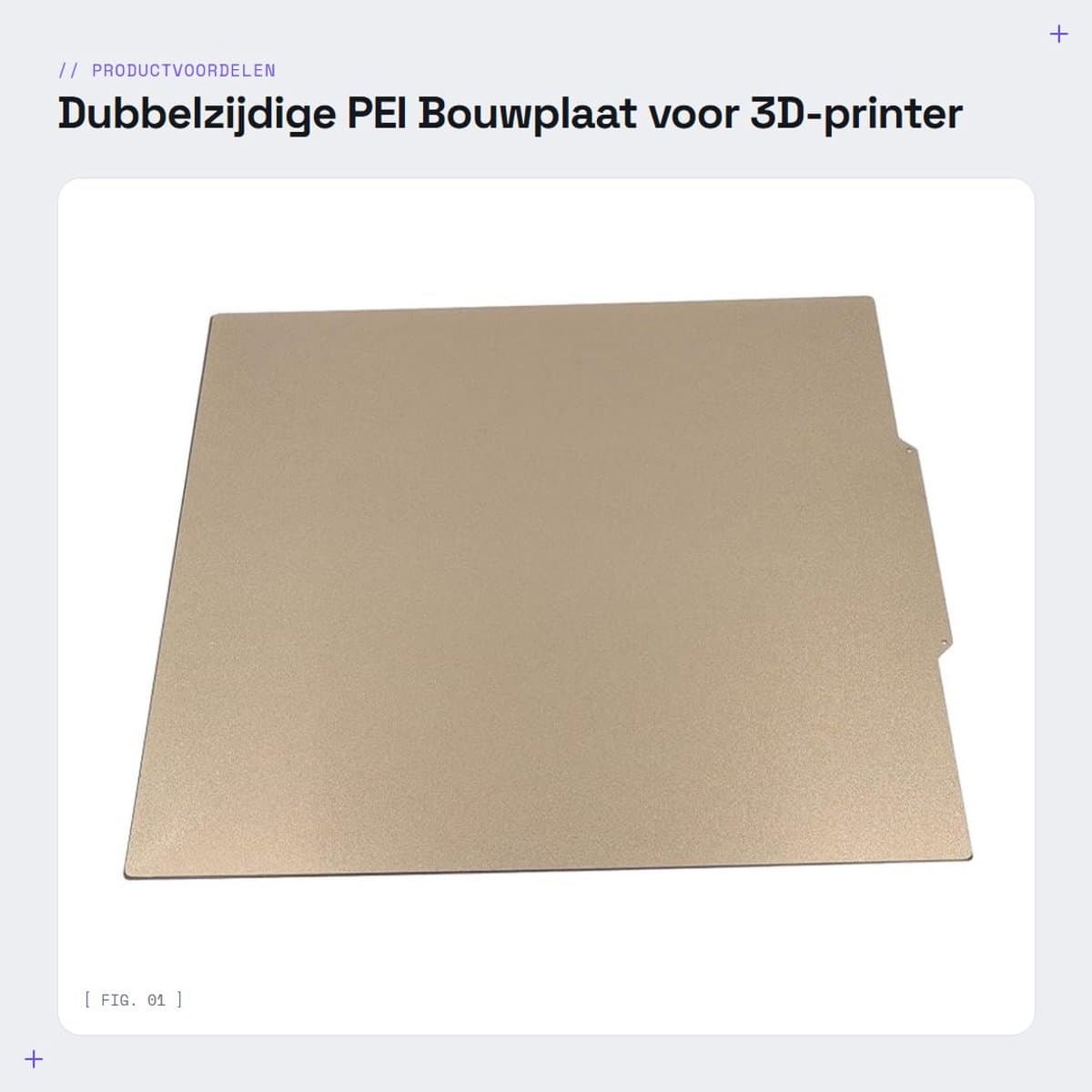 Solidchoice- 3D-printerbouwplaat Dubbelzijdig PEI - Magnetisch Stalen Oppervlak - Sterke Hechting - 430x430 Mm - Temperatuurbestendig tot 200°C - Slijtvast - Bouwplaat