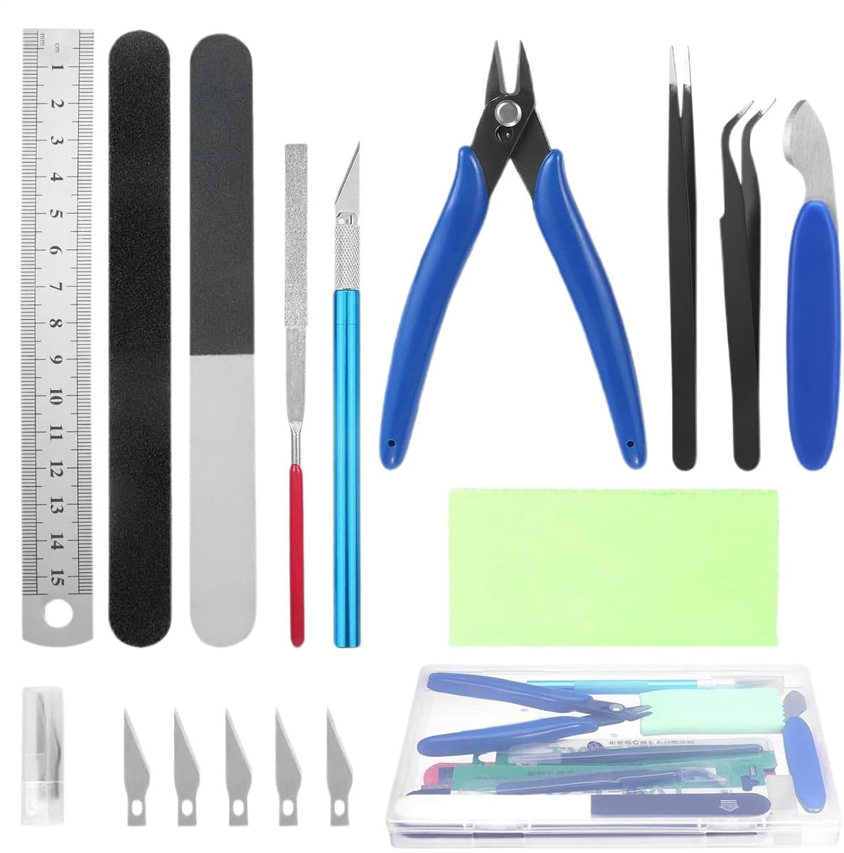 3D Printer Gereedschap - Schoonmaakset Modelbouw - Precisie Afwerking - Comfortgericht Ontwerp - 11 Delige Set - Grijs