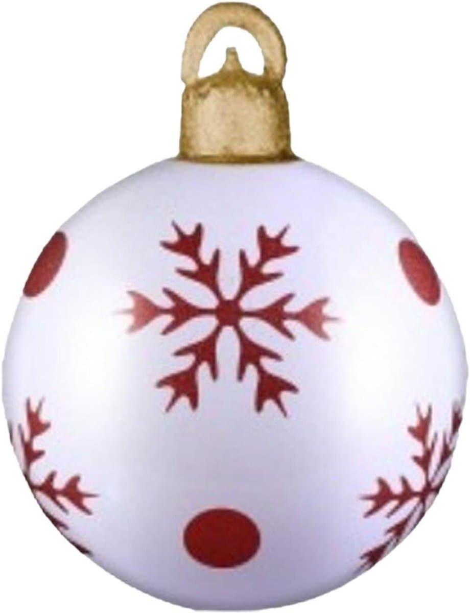 Enorme Kerstballen - Grote Decoratieballen - Feestelijke Decoratie - Waterdicht PVC Materiaal - 44 cm - Rood Goud Wit