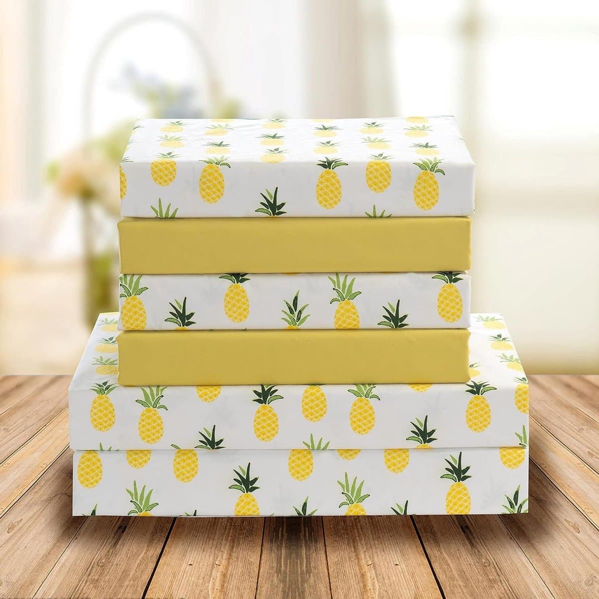 Luxe Lakenset - Zachte Bedset - Slaapcomfort Verhogen - Tropisch Ananas Patroon - Volledige Maat - Geel