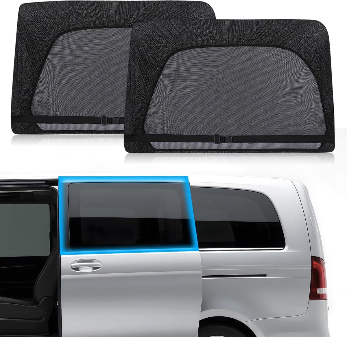 Dailygoods - ZATOOTO Zonwering auto mesh voor schuifdeur, raamverduistering, eenlaags zonwering zijruit, L
