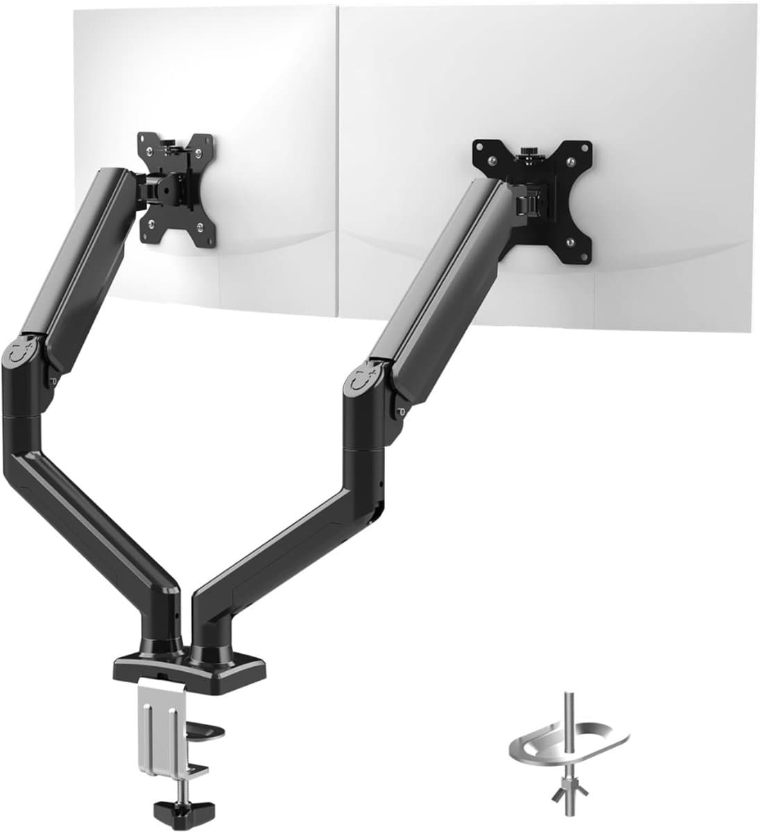 QORA® Monitor Arm 2 QORAermen - Monitor Arm - Zwart - 93cm x 12cm x 18cm