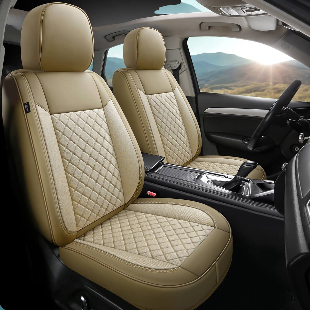 Stoelhoezen Mercedes GLB X247 - Set van 2 - Beige - AIM
