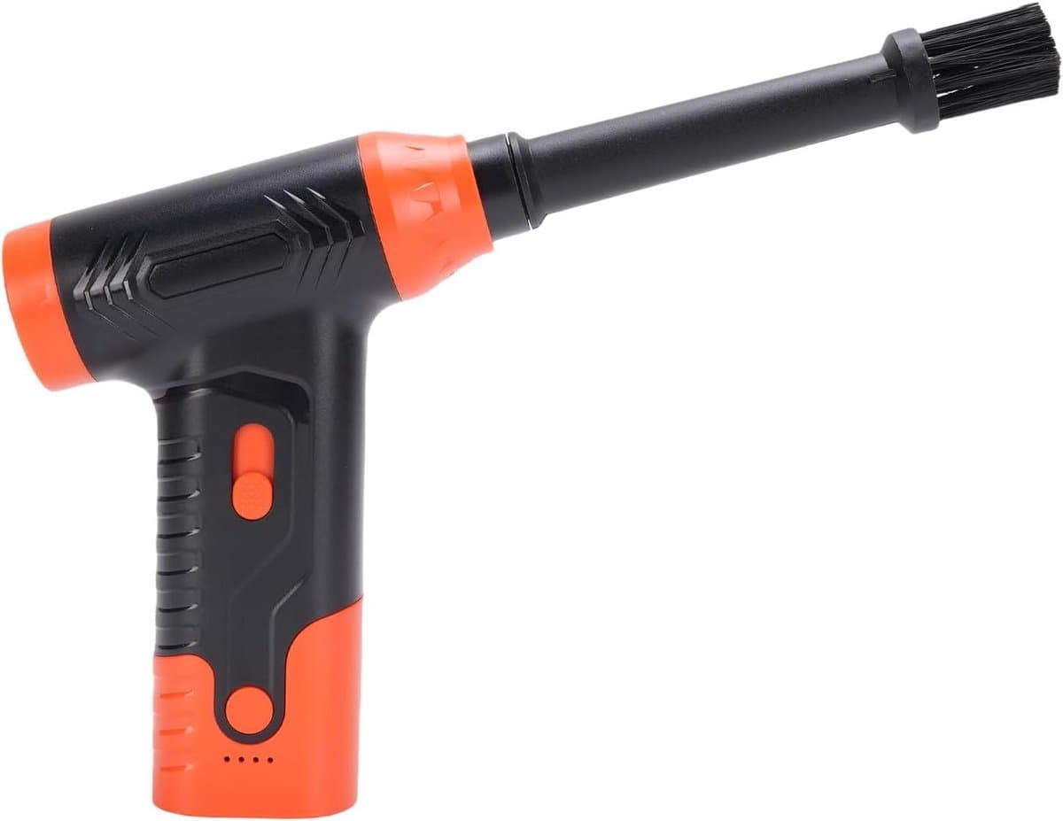Draadloze Bladblazer - Stofzuiger Luchtblazer - Auto Interieur Reinigen - Vacuüm en Blaas Functie - 17x11x4 cm - Oranje
