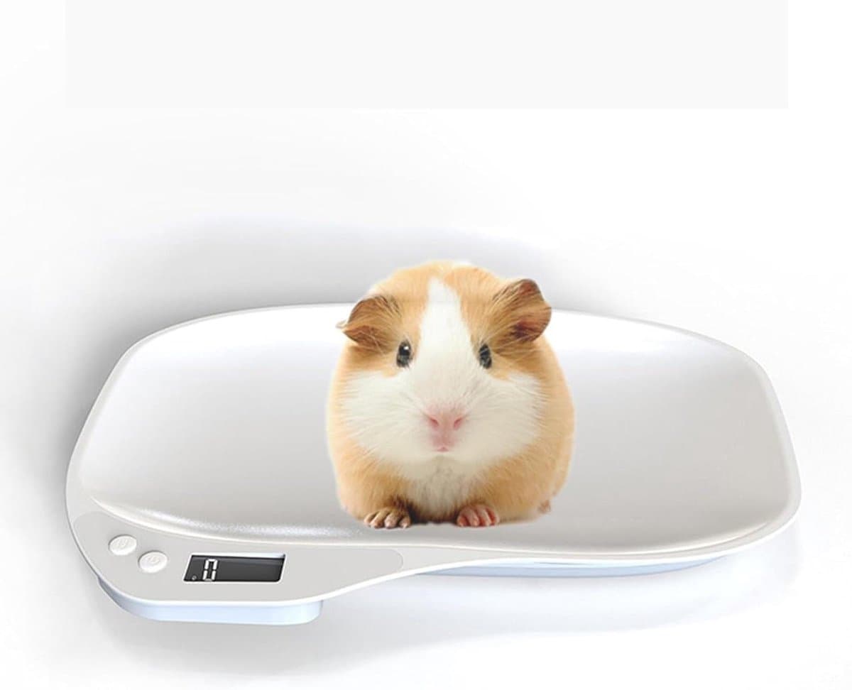 Digitale Huisdier Schaal - Weegschaal Dier - Gezondheid Monitoren - Tarrafunctie Nauwkeurig - Tot 15kg - Wit