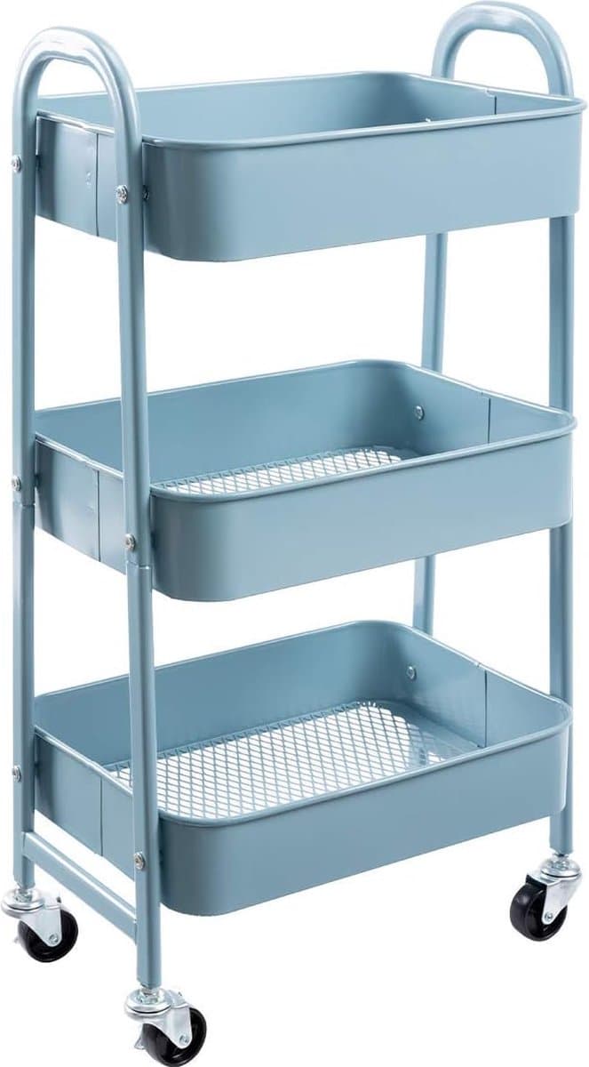 Opbergtafel met Wielen - Ruimtebesparende Roltafel voor Keuken, Badkamer en Kantoor - Multifunctionele Opbergruimte - Eenvoudig Verplaatsbaar met Wieltjes