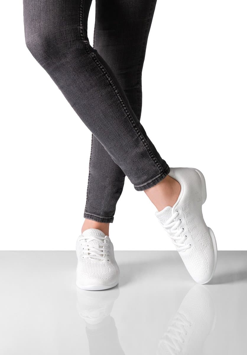 Witte Dames Danssneakers Suny 160 - Splitzool - Twee geïntegreerde draaipunten - Ademend materiaal - Uitneembaar voetbed - Flexibele pasvorm - Salsa, Bachata, Latin, Training - SUNY - Wit - 42 2/3